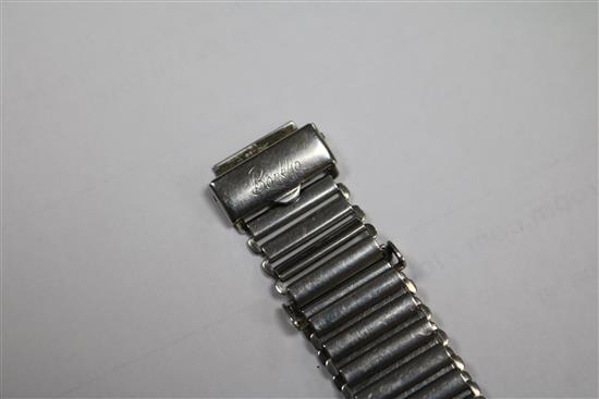 A gentlemans 1940s? stainless steel Omega manual wind wrist watch.